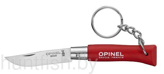 Нож Opinel серии Tradition Keyring №04, брелок, клинок 5см., нерж.сталь, красный