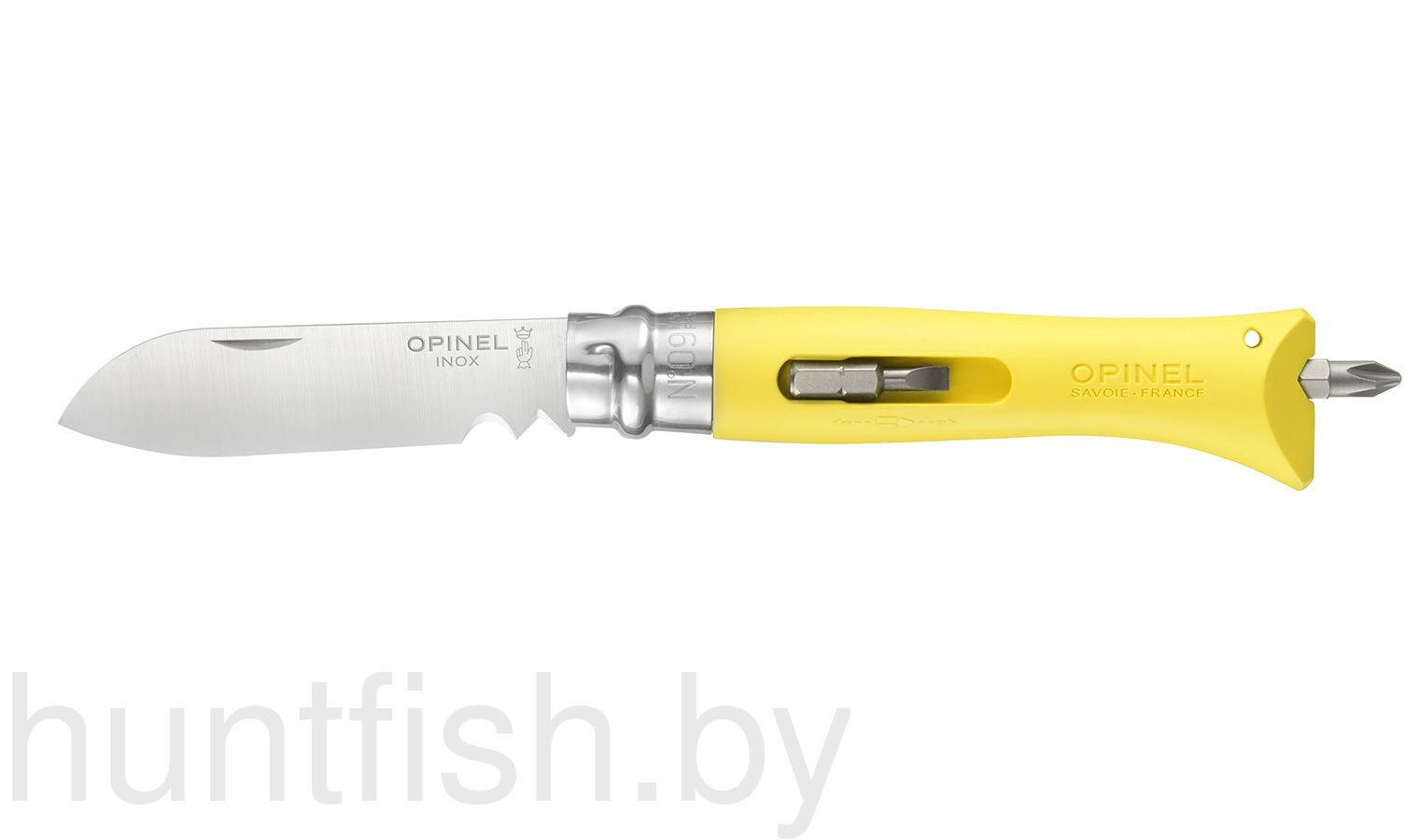 Нож Opinel N°09 DIY нержавеющая сталь, пластик, цвет - желтый, сменные биты (4 шт./уп.)