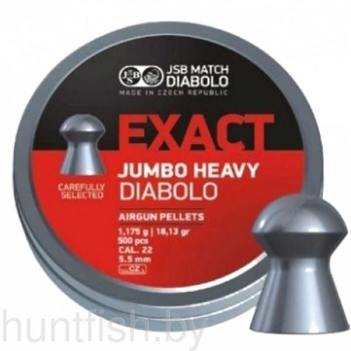 Пульки JSB Exact Jumbo Heavy кал. 5,52мм, 1,175г (500 шт./бан.)