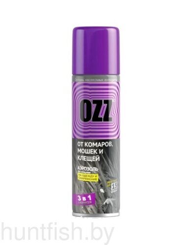 OZZ  - Аэрозоль 3 в 1 от комаров, мошек и клещей, 150 мл