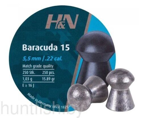 пульки HN Baracuda 15 кал. 5,5 мм 1,03 г (250 шт./бан.)
