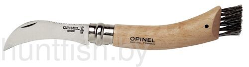 Нож Opinel серии Nature №08, грибной с кисточкой, клинок 8см., нерж.сталь, рукоять - бук, блистер