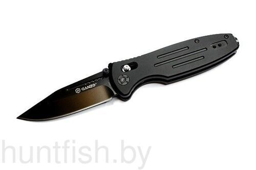Нож Sanrenmu Ganzo серии Tactical, лезвие 83 мм чёрное, рукоять чёрная G10, крепление на ремень, (1